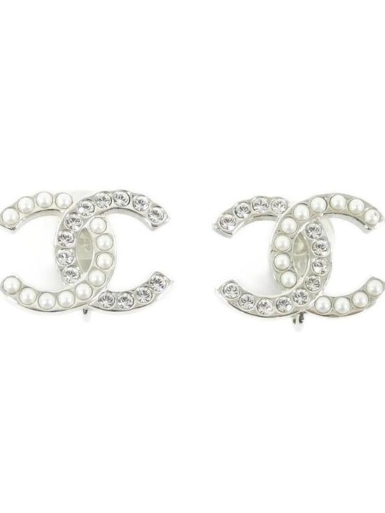 Chanel Earrings White Crystal